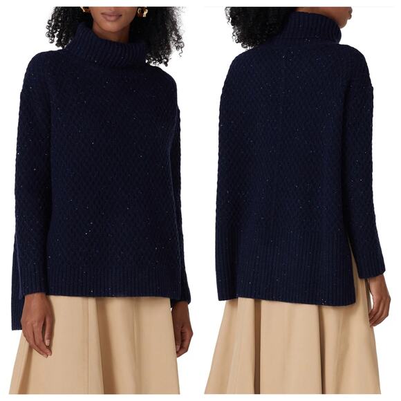 Adam Lippes Marled Wool Blend Turtleneck Sweater - Picture 1 of 9